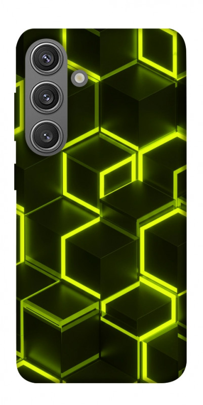Чехол itsPrint Neon hexagon для Samsung Galaxy S24+, паттерн, купить оптом с доставкой