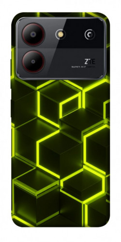 Чехол itsPrint Neon hexagon для ZTE Blade A54 4G