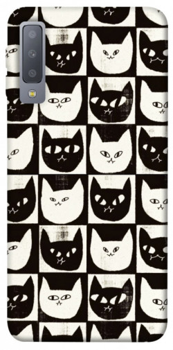 Чехол itsPrint Кошачьи шахматы для Samsung A750 Galaxy A7 (2018)