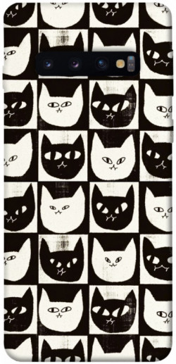 Чехол itsPrint Кошачьи шахматы для Samsung Galaxy S10