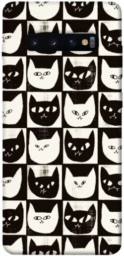 Чехол itsPrint Кошачьи шахматы для Samsung Galaxy S10+