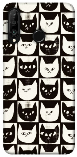 Чехол itsPrint Кошачьи шахматы для Huawei P30 lite
