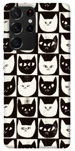 Чехол itsPrint Кошачьи шахматы для Samsung Galaxy S21 Ultra