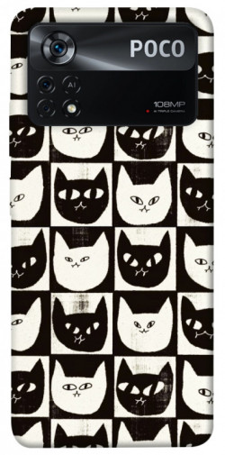 Чехол itsPrint Кошачьи шахматы для Xiaomi Poco X4 Pro 5G