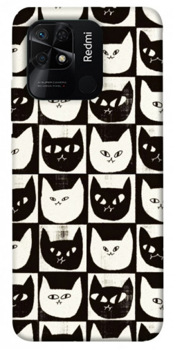 Чехол itsPrint Кошачьи шахматы для Xiaomi Redmi 10C