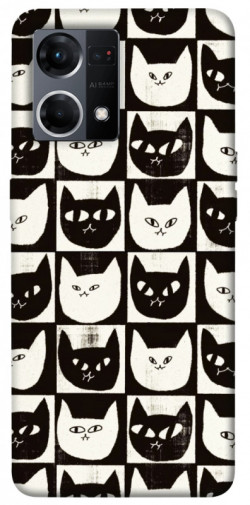 Чехол itsPrint Кошачьи шахматы для Oppo Reno 7 4G