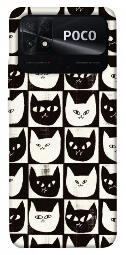 Чехол itsPrint Кошачьи шахматы для Xiaomi Poco C40