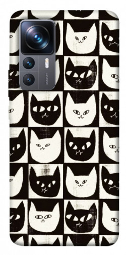 Чехол itsPrint Кошачьи шахматы для Xiaomi 12T / 12T Pro