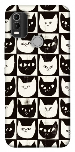 Чехол itsPrint Кошачьи шахматы для Nokia C21 Plus