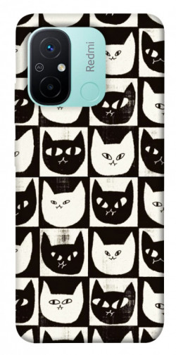 Чехол itsPrint Кошачьи шахматы для Xiaomi Redmi 12C
