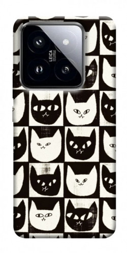 Чехол itsPrint Кошачьи шахматы для Xiaomi 14 Pro