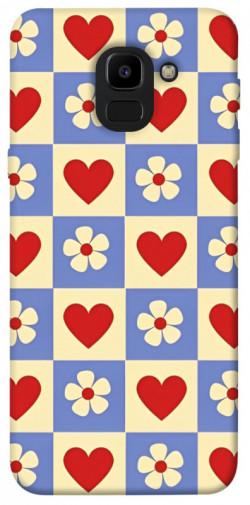 Чехол itsPrint Сердечки-цветочки для Samsung J600F Galaxy J6 (2018)