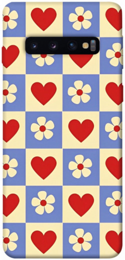 Чехол itsPrint Сердечки-цветочки для Samsung Galaxy S10
