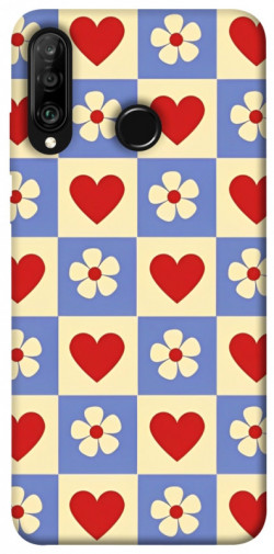Чехол itsPrint Сердечки-цветочки для Huawei P30 lite