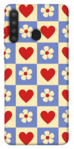 Чехол itsPrint Сердечки-цветочки для Samsung Galaxy A21