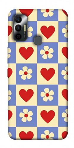 Чехол itsPrint Сердечки-цветочки для TECNO Spark 7