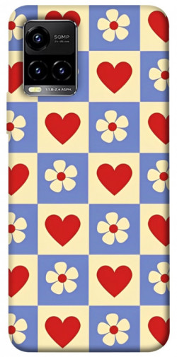 Чехол itsPrint Сердечки-цветочки для Vivo Y21 / Y33s