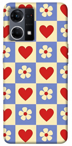 Чехол itsPrint Сердечки-цветочки для Oppo Reno 7 4G
