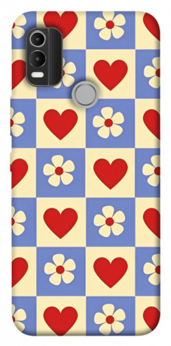 Чехол itsPrint Сердечки-цветочки для Nokia C21 Plus