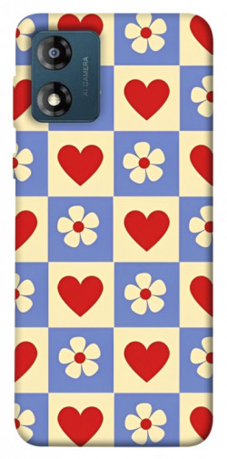 Чехол itsPrint Сердечки-цветочки для Motorola Moto E13