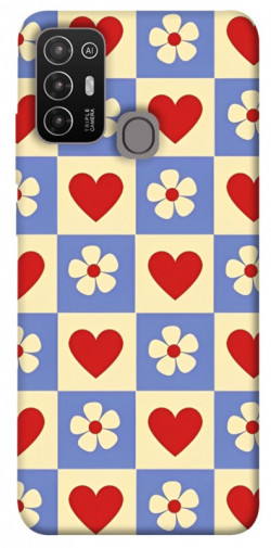 Чехол itsPrint Сердечки-цветочки для ZTE Blade A52