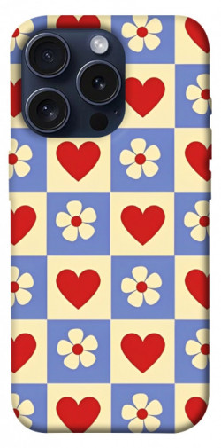 Чехол itsPrint Сердечки-цветочки для Apple iPhone 15 Pro (6.1")