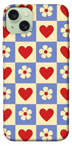 Чехол itsPrint Сердечки-цветочки для Apple iPhone 15 Plus (6.7")