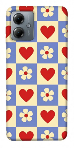 Чехол itsPrint Сердечки-цветочки для Motorola Moto G14