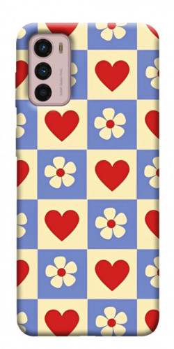 Чехол itsPrint Сердечки-цветочки для Motorola Moto G42