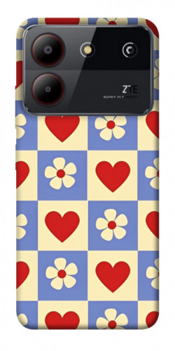 Чехол itsPrint Сердечки-цветочки для ZTE Blade A54 4G