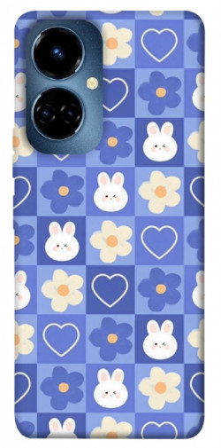 Чехол itsPrint Кролики-цветочки для TECNO Camon 19 (CI6n) / 19 Pro (CI8n)