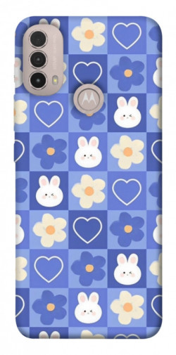 Чехол itsPrint Кролики-цветочки для Motorola Moto E40