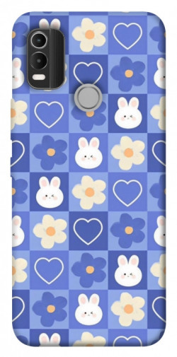 Чехол itsPrint Кролики-цветочки для Nokia C21 Plus