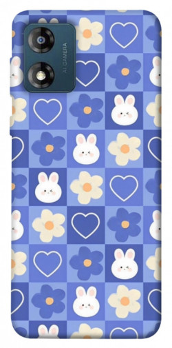 Чехол itsPrint Кролики-цветочки для Motorola Moto E13