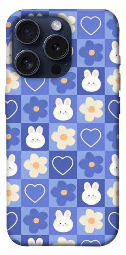 Чехол itsPrint Кролики-цветочки для Apple iPhone 15 Pro (6.1")