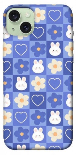 Чехол itsPrint Кролики-цветочки для Apple iPhone 15 Plus (6.7")
