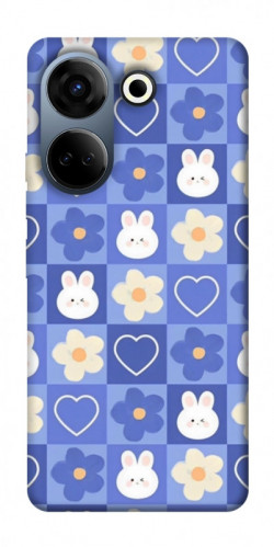 Чехол itsPrint Кролики-цветочки для TECNO Camon 20 Pro (CK7n)