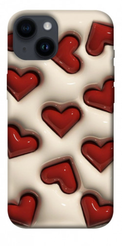 Чехол itsPrint Выпуклые сердца для Apple iPhone 14 (6.1")