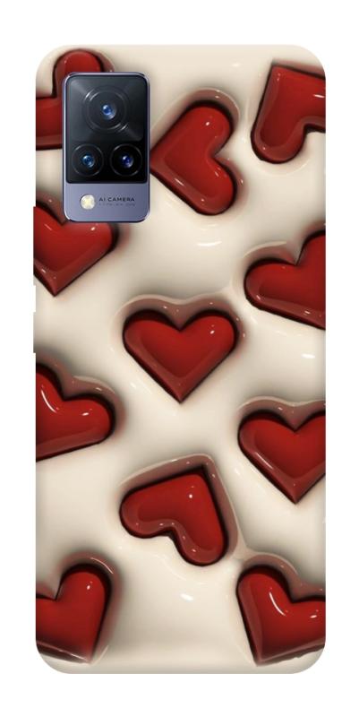 Чохол itsPrint Випуклі серця для Vivo V21, паттерн, купити оптом з доставкою