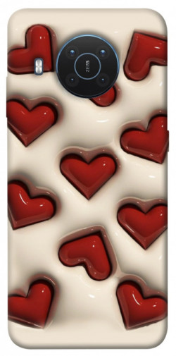 Чехол itsPrint Выпуклые сердца для Nokia X10 / X20