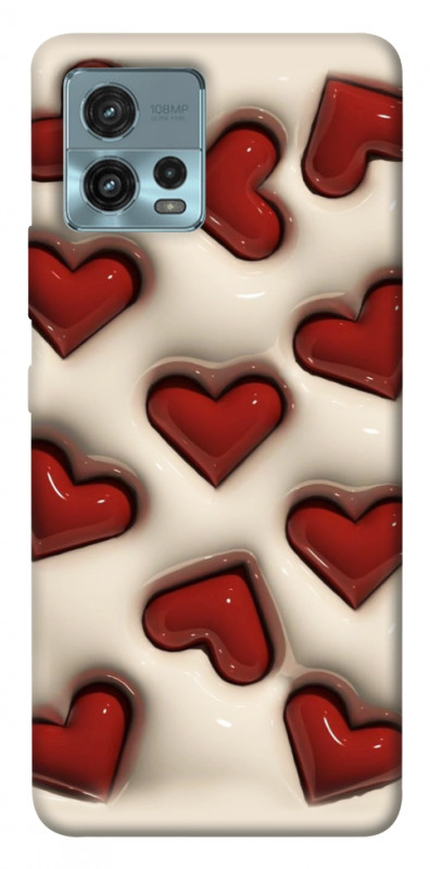 Чехол itsPrint Выпуклые сердца для Motorola Moto G72, паттерн, купить оптом с доставкой