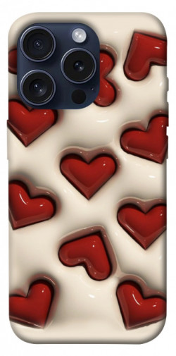 Чехол itsPrint Выпуклые сердца для Apple iPhone 15 Pro (6.1")