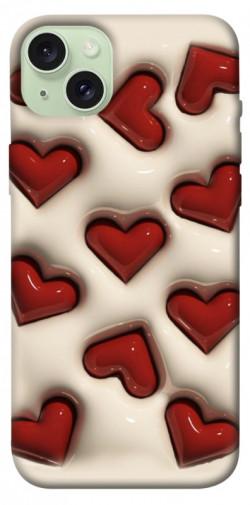 Чехол itsPrint Выпуклые сердца для Apple iPhone 15 Plus (6.7")