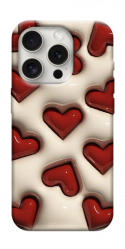 Чехол itsPrint Выпуклые сердца для Apple iPhone 16 Pro (6.3")