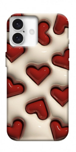 Чехол itsPrint Выпуклые сердца для Apple iPhone 16 Plus (6.7")