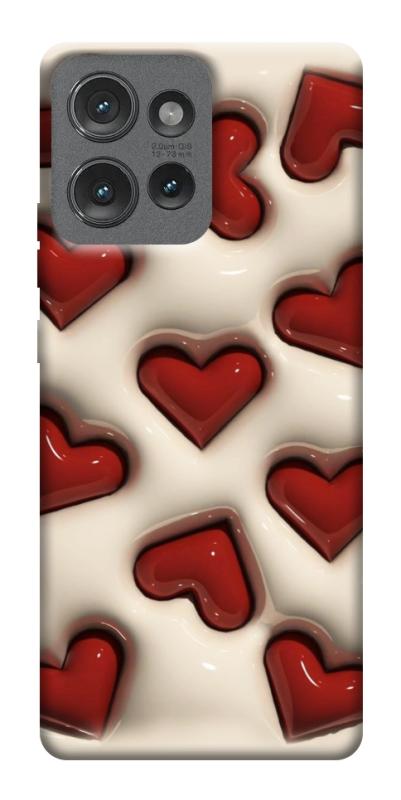 Чехол itsPrint Выпуклые сердца для Motorola Edge 50, паттерн, купить оптом с доставкой