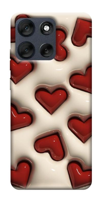 Чехол itsPrint Выпуклые сердца для Motorola Moto G56 5G, паттерн, купить оптом с доставкой
