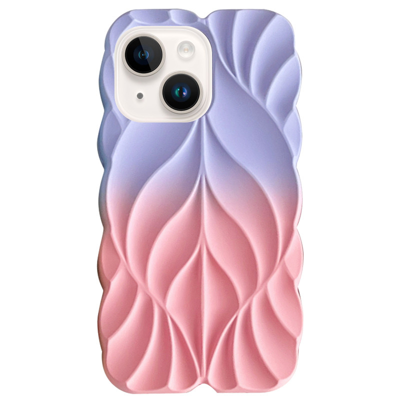 Силиконовый чехол Leaf Case для Apple iPhone 15 (6.1) | 3D-текстура листьев на картинке №1