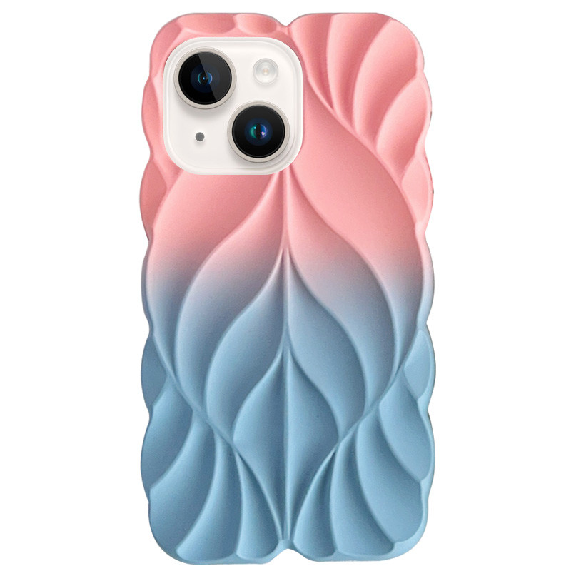 Силиконовый чехол Leaf Case для Apple iPhone 15 (6.1) | 3D-текстура листьев на картинке №1