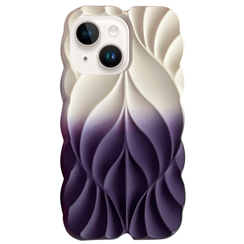 TPU чехол Leaf для Apple iPhone 15 (6.1"), White / Purple, TPU, купить оптом с доставкой